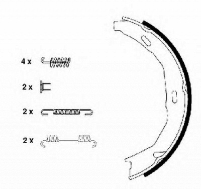 HELLA PAGID 8da355050771 -  Комплект тормозных колодок, стояночная тормозная система